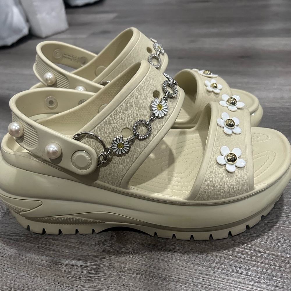Bone color mega crush clog CROCS
